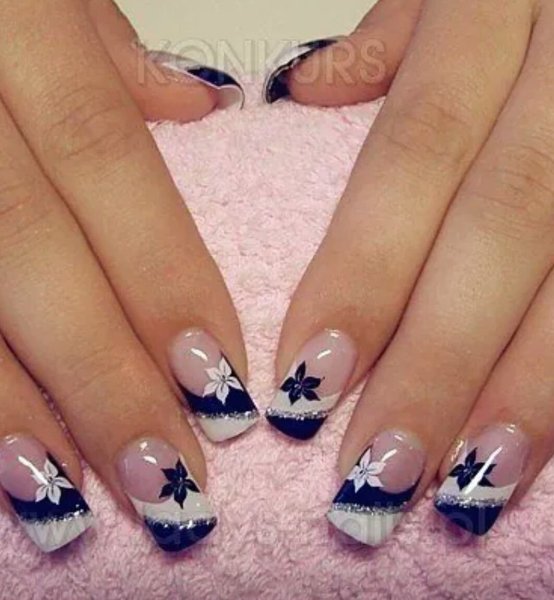 Голубой френч с рисунком