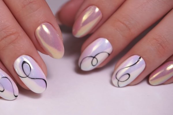 Маникюр втирка с рисунком