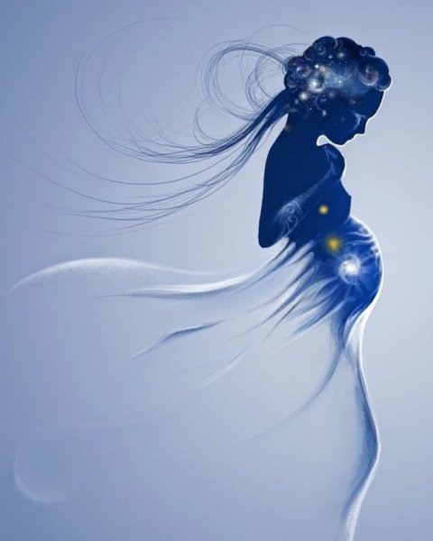 Беременная нарисованная