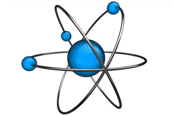 Модель атома на белом фоне