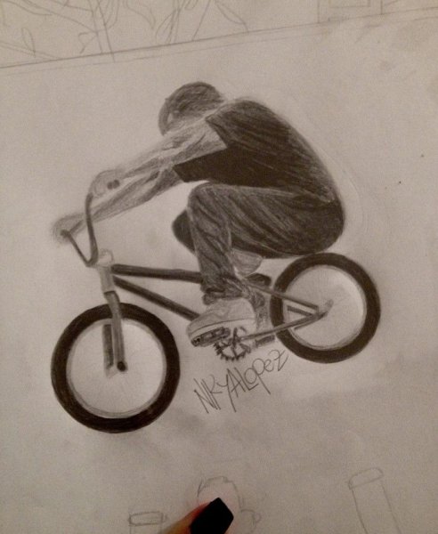 Рисунки лёгкий для мальчиков бмх карандашом