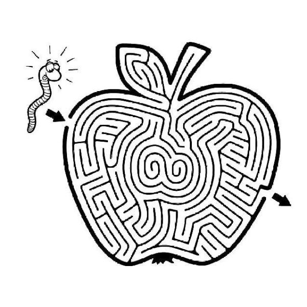 Лабиринт черно белый для детей