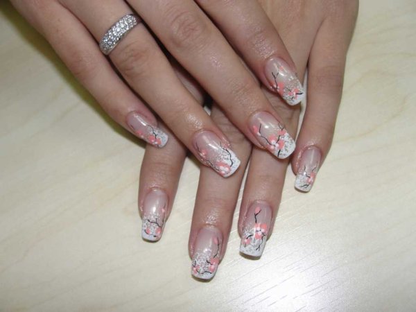 Ногти френч Сакура