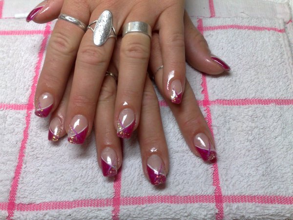 Двойной френч с блестками