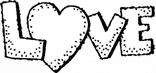 Надпись Love трафарет