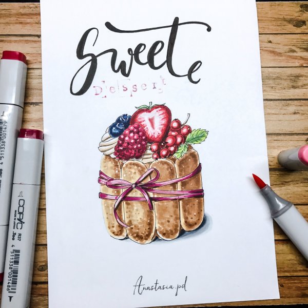 Скетчинг акварелью для начинающих еда