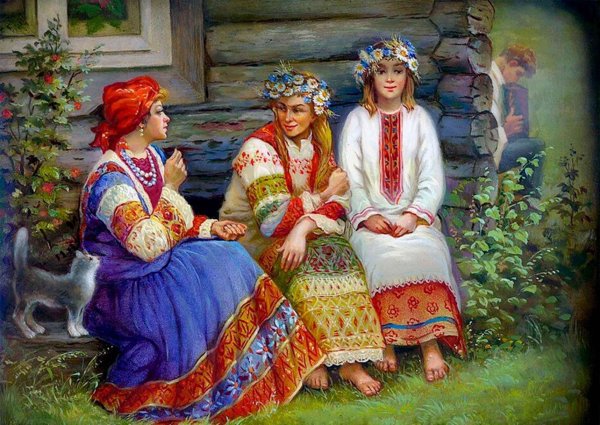 Федоскинская миниатюра хоровод