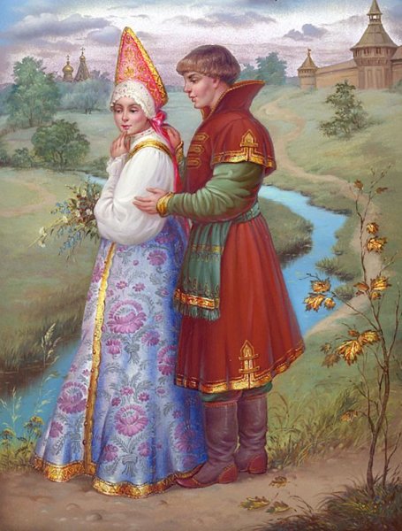 Федоскинская миниатюра Аленький цветочек