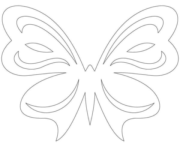 Трафарет бабочки для вырезания из бумаги