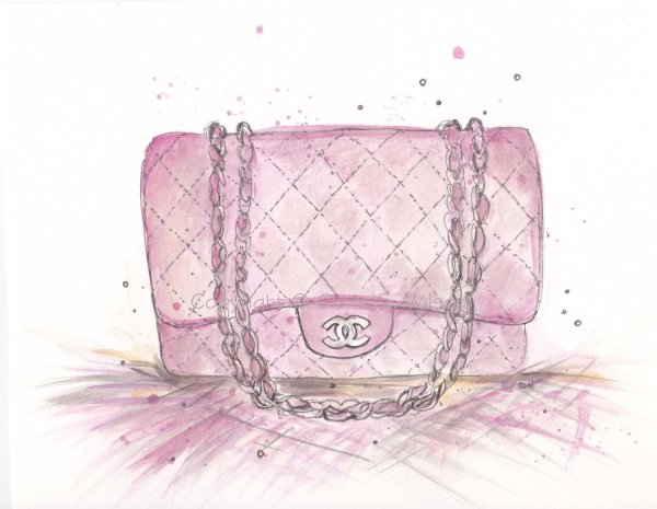Сумочка Шанель акварель