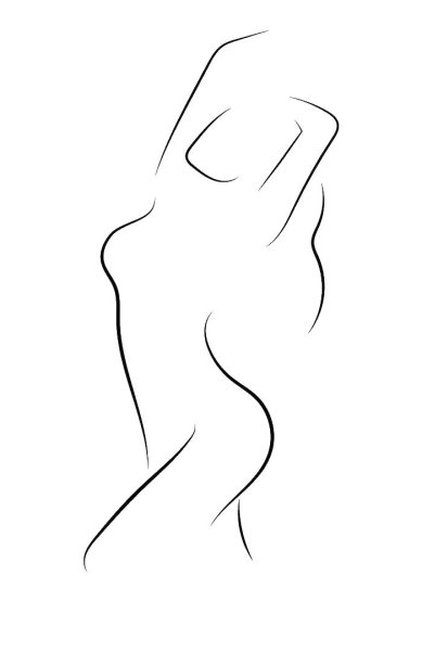 Очертания тела девушки
