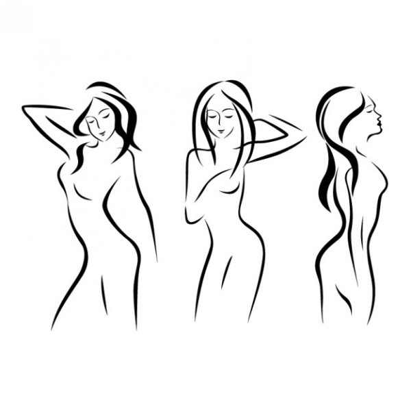 Контур девушки