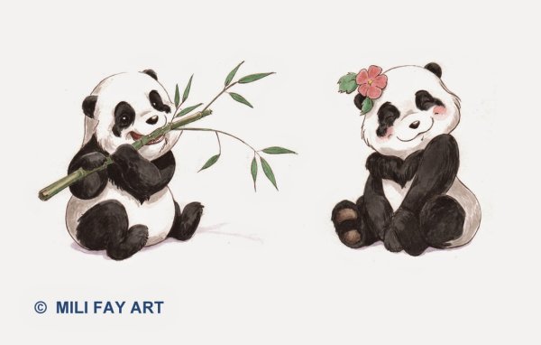 Панда рисунок