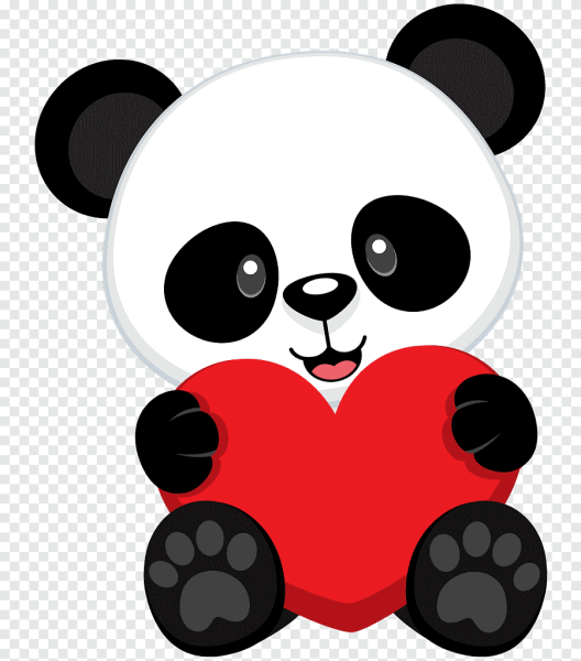 Панда с сердечком