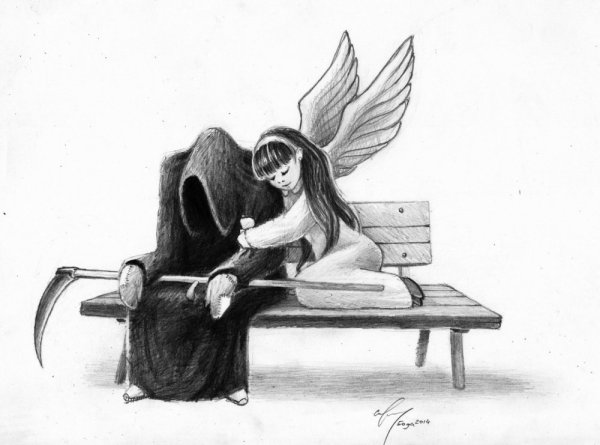 Смерть картинки карандашом