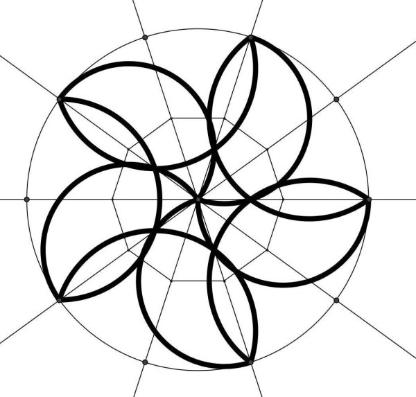 Цветок из циркуля