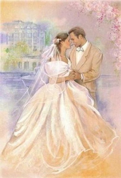 Жених и невеста картина