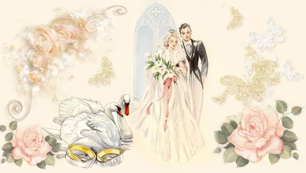 Свадебные рисунки для декупажа