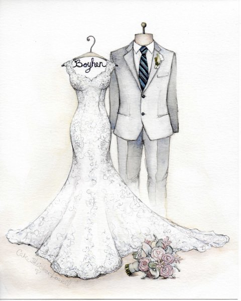Наброски свадебных платьев