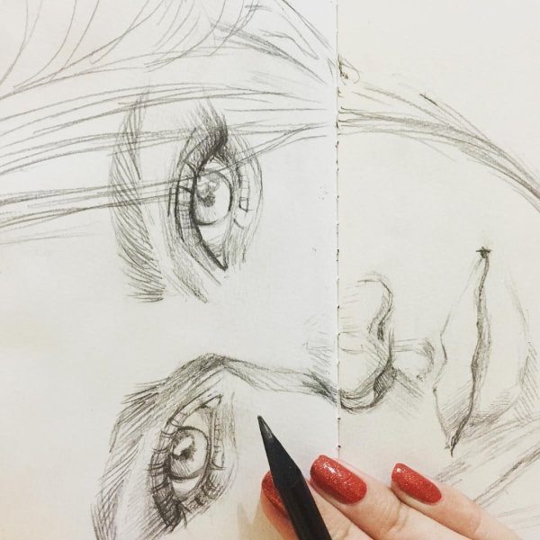 Наброски цветными карандашами