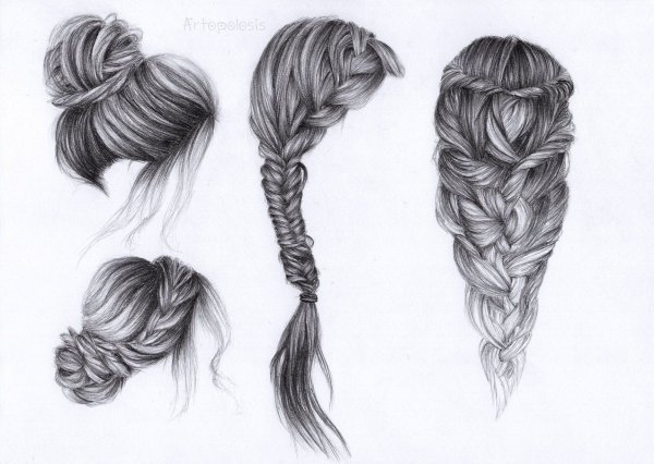 Девушка с косичками рисунок