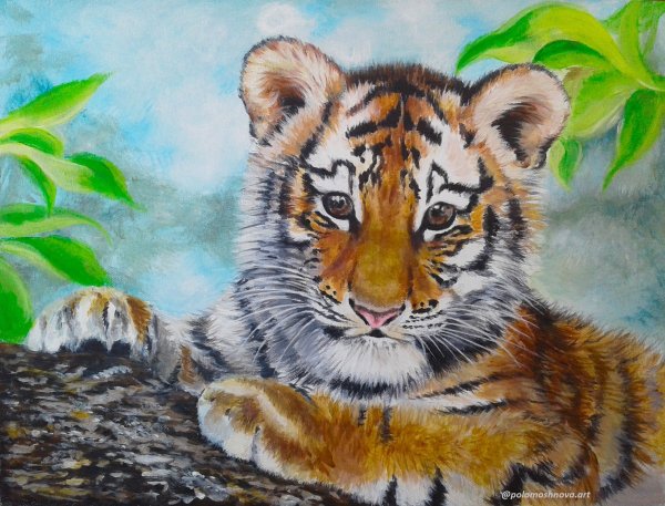 Тигренок акрилом