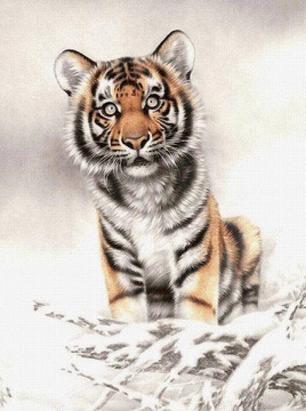 Алмазная мозаика тигрица с тигренком