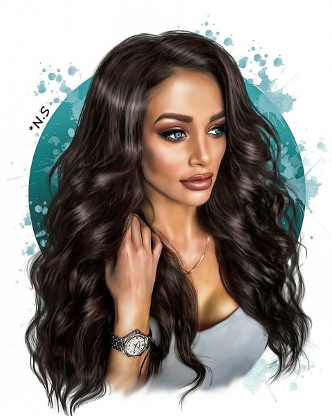 Брюнетка рисунок