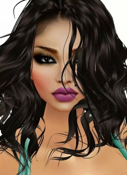 Нарисованные девушки брюнетки