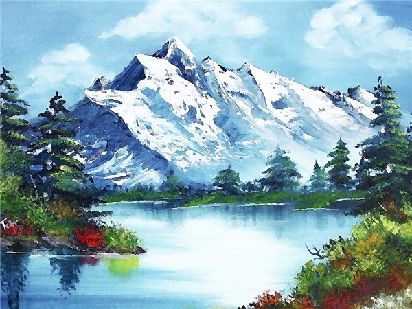 Боб Росс картины горы