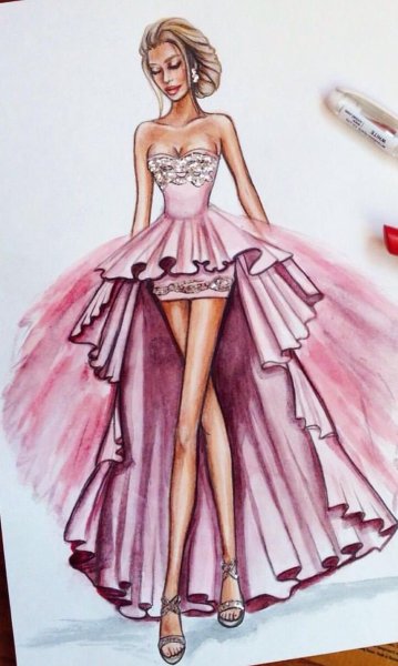 Нарисовать красивое платье