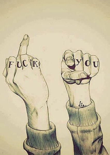 Наклейка средний палец