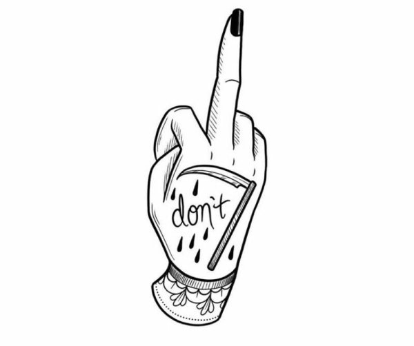 Нарисованная девушка с языком