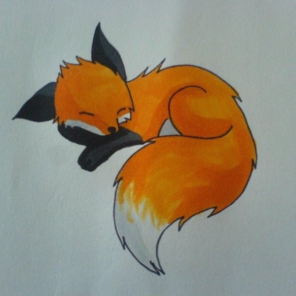 Рисунок лисы для срисовки