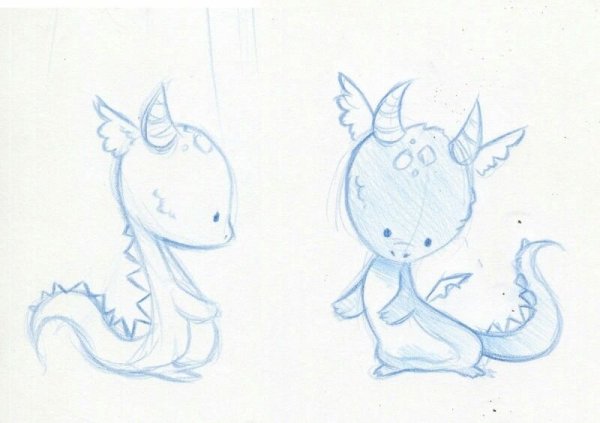 Дракончики для рисования