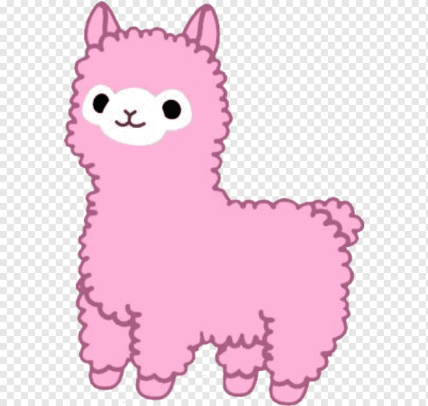 Лама мультяшная цветная