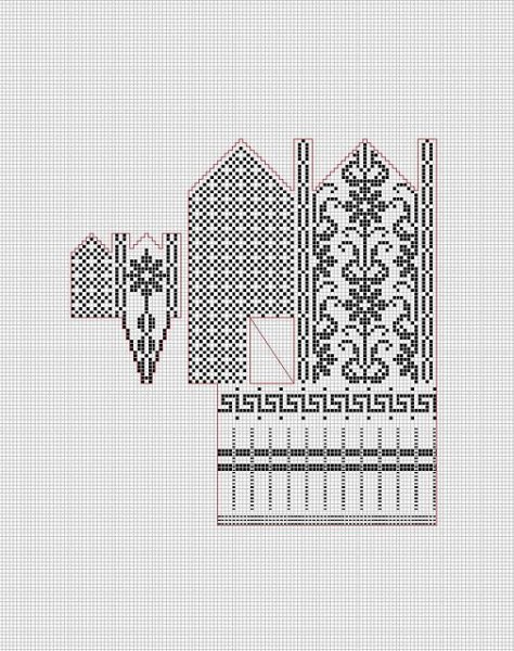 Рукавицы жаккард схема