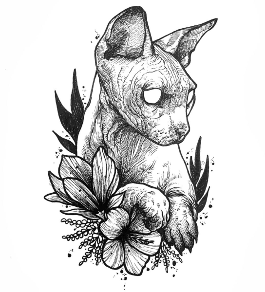 Трехглазый сфинкс тату