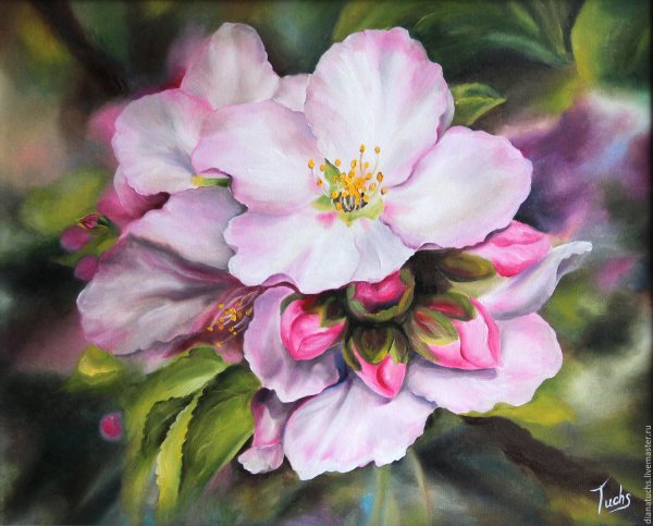 Девушка в цветах акварель