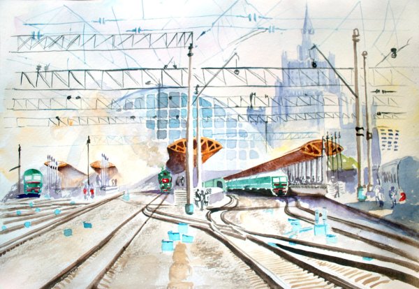 Железная дорога в графике