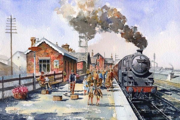 Картины "Железнодорожный вокзал" ("the Railway Station"), William Powell Frith, 1862.