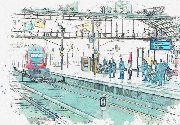Вокзал эскиз