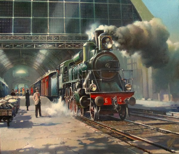Паровоз живопись