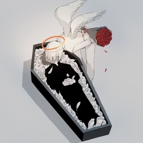 Чёрный гроб с красным крестом