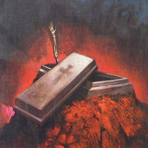 Гроб на белом фоне