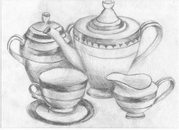 Рисование чайный сервиз