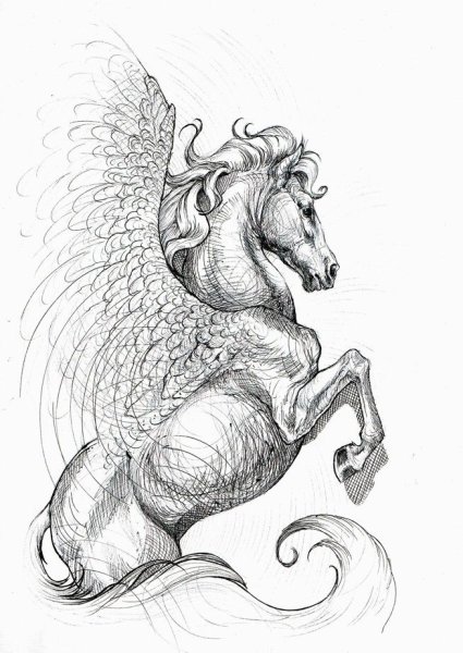 Пегас тату эскиз
