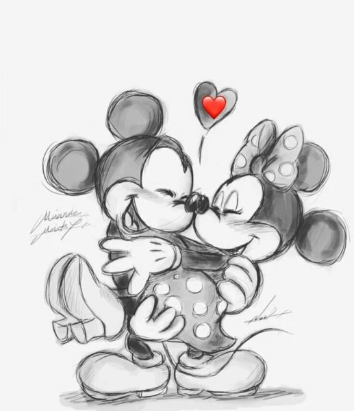 Минни Маус рисунок карандашом