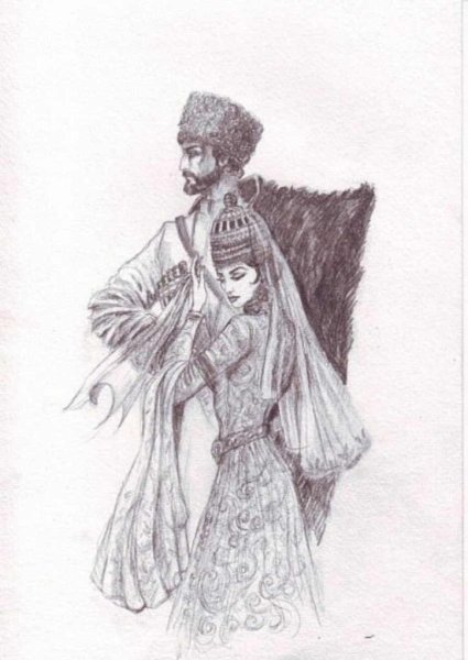 Хиджаб акварель