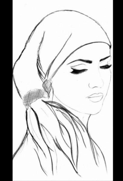 Нарисовать девушку в хиджабе